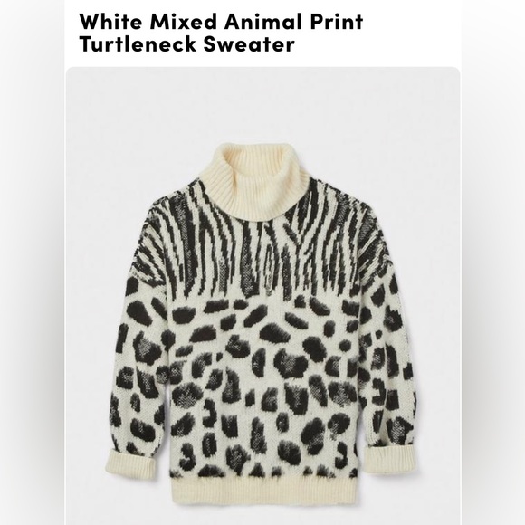 Torrid Mixed animal print white sweater - Picture 2 of 3